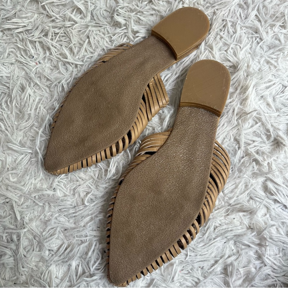 ANTHROPOLOGIE MATISSE WOVEN EAST END SLIDES SLIP ON MULES SZ 9 NEUTRAL - Picture 15 of 16